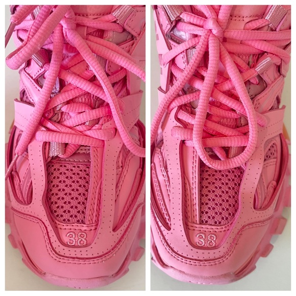 LIKE NEW Balenciaga Track Trainer Sneaker Bubblegum Pink Running Sneakers 38 8 - Picture 9 of 17